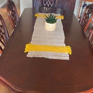 Coyuchi Contemporary Crochet Table Runner.
